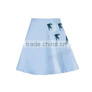 MGOO 2016 New Design Fashion Skirts For Women Blue Block Print A Line Skirt For Dance Pattern 15144B177 thumbnail-5