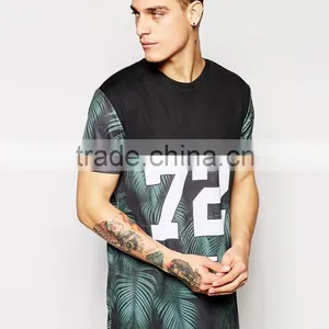 Palm Tree Printing Longline t Shirts for Man thumbnail-1