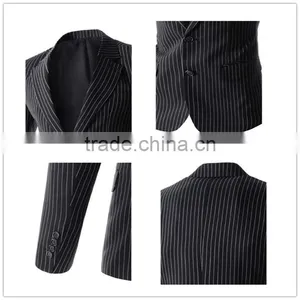 1 pc Hot Sale Good Quality 4 Size for Choice Slim Fit Striped Long Sleeve V Neck Slim Fit Men Blazer thumbnail-6