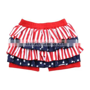 2017 Summer Children 4th of July Ruffle Shorts Cheap Kids Girls Cotton Girl Shorts thumbnail-1