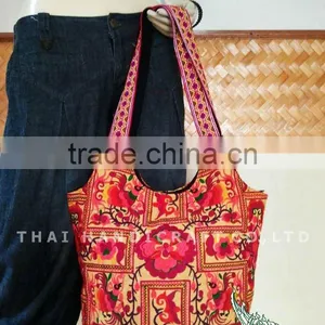 Thai Embroidered HMONG Hill Tribe Tote Hand Bag thumbnail-1