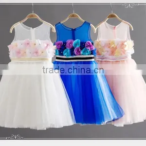2016 New Blue Princess Dress For Little Girl Adorable Girl Party Dress Cute Kids Wear GD90427-9 thumbnail-1