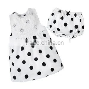 Summer Baby Clothes Swing Top With Bloomer Lovely Girl Outfit 2 Pieces Lace Dress Set thumbnail-1