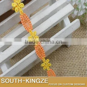 Water Soluble Sewing Guipure Embroidered Flower Scalloped Venice Lace Trim Ribbon Applique Polyester Trimming Fabric thumbnail-4