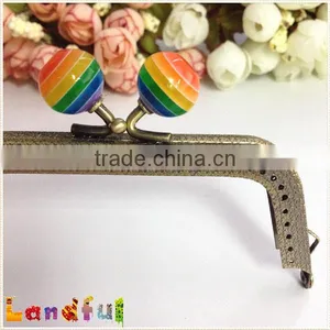 Antique Bronze Rainbow Frames Kiss Lock Cube Metal Handbag Frame thumbnail-2