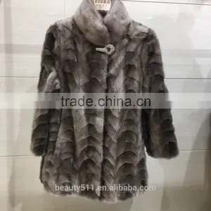 2017 New Furs Coats Elegant Trendy Short Mink Fur Coat Garment JL01 thumbnail-1