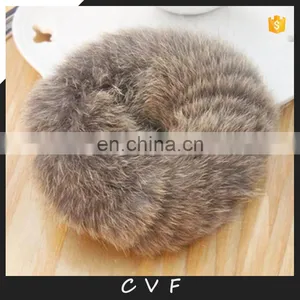 High Quality Handmade Girl Fur Hairband Real Rabbit Fur Hair Ring Wholesale thumbnail-1
