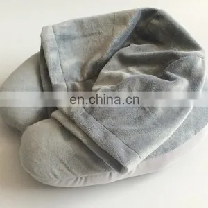 High Quality Cheap u Shaped Pillow With Hat Custom Fashion Soft Plush Travel Massage Neck Pillow thumbnail-2