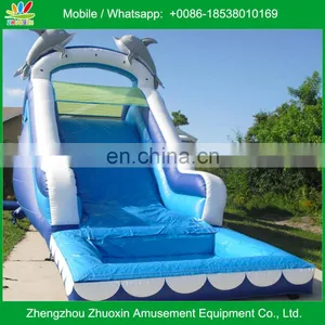 Party Inflatable Dophin Water Slide With Small Pool for Kids thumbnail-1