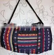 Handmade Neon Hand Woven Cotton Backpack Crossbody Bag Vegan Duffle Bag Gym Bag Luggage Suitcase Travel Bag Weekender Carry-On thumbnail-5