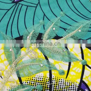 Nigeria New Fashionable Fabric Print Wax Mix Guipure Lace Fabric thumbnail-4