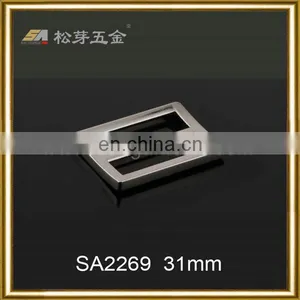 Fashion Rectangle Metal Slider Buckle Silver Color Zinc Alloy Adjustable Blet Buckle For Strap Usage thumbnail-2