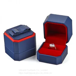 Luxury High Quality PU Leather Jewelry Earing Ring Box For Engagement Or Wedding Gift thumbnail-2