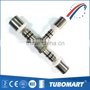 Gas Pipe Parts Brass 3 Way Tube Connector Copper Unequal Tee Male Female Tee Fitting thumbnail-1