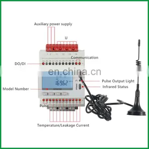 Acrel Smart Wifi Kwh Enegy Meters 4G 2G Lora NB-IoT RS485 50~60Hz High Low Voltage 3 Phase Din Rail Electricity Meters ADW300W thumbnail-2