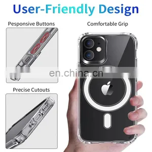 Shockproof Transparent Clear TPU Magnet Phone Case for Magsafe Case for Iphone 12 Pro Mini Max thumbnail-4