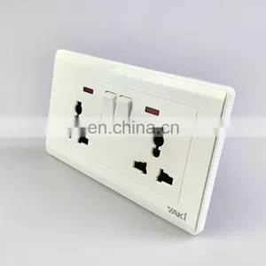 Yaki High Quality UK Standard White Double Socket Senior Copper Electrical Accessories Power Indicator Wall Socket thumbnail-5
