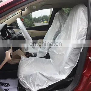 Wholesale Disposable Customized Clear Plastic Auto Car Seat Protector Steering Wheel Cover Foot Pad Gear Lever Handbrake Cover thumbnail-2