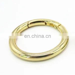 Manufacture Metal Round Snap Ring Shiny Gold Spring Gate O Ring for Handbag thumbnail-4