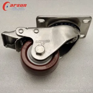 Medium Duty Stainless Steel Casters SS304 Stainless Steel 2.5/3/3.5/4/5/6 Inch PU/PA/TPR/PP Industrial Caster Wheels thumbnail-3