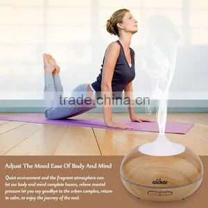 2016 New Design Light Wood Grain Cool Mist Aromatherapy Diffuser Ultrasonic Humidifier thumbnail-2