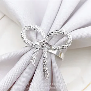 Factory Wholesale Hotel Western Restaurant Gold Western Style Butterfly Bow Tie Metal Napkin Ring thumbnail-4