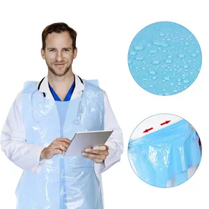 Factory Direct Disposable Waterproof Plastic Apron Clear Industrial LDPE Make Up Beauty Salon Apron For Adults Kitchen Cooking thumbnail-1