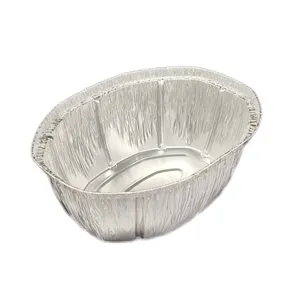 Extra Deep 2350ml Oval Foil Tray Disposable Food Container for Cooking Grilling and Storage thumbnail-1