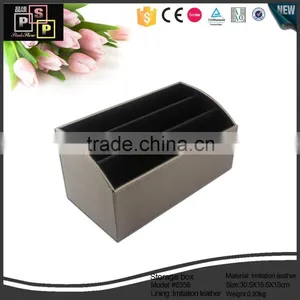 China Suppier Handmade pu Leather Large Capacity Gadget Storage Box thumbnail-1