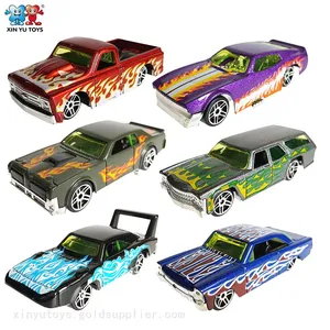 1:64 Diecast Metal Cart Fire Pattern 3 Inches Free Wheeling Alloy Kid Toys thumbnail-2