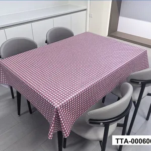 Hot Sellong 2026 Plaid Decorative Home Kitchen Tablecloth Liquid Repellent and Stain Resistant Plastic Table Cloth thumbnail-2