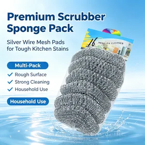 Custom Pack Galvanized Steel Wire Mesh Cleaning Ball Household Metal Scrubber Balls Factory Wholesale thumbnail-3