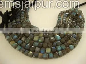 Wholesale Labradorite Faceted Cube Beads In Bulk thumbnail-1