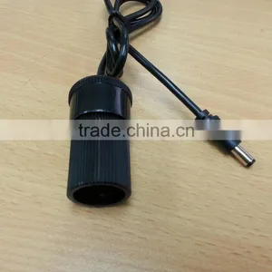 New Custom Female Cigarette Plug to DC 5.5x2.1 With 2C 22AWG DC & Cigarette Wire Harness thumbnail-2
