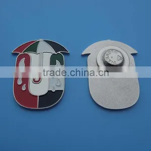 Capital Letter U Magnet Lapel Pin Umbrella Design Metal Badge thumbnail-1