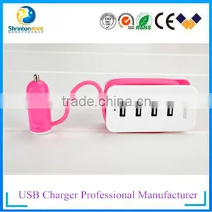 2015 New Design 5V 1A Car Charger With 4 USB Port 4.3A USB Adapter thumbnail-3