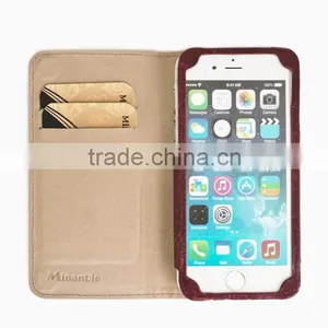 Fading&Weave Genuine Leather Cell Phone/Mobile Phone Case/Booklet for IPhone 6/6s for Lady/Women thumbnail-3