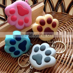 New Arrive Lovely Cat Claw LED Lights Sound Key Chains Cat Meow Gift Bag Accessories Gift for Children thumbnail-1