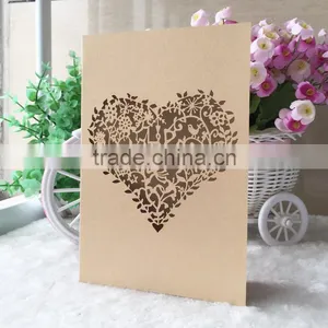 Various Colors Heart Design Laser Cut Wedding Invitation Card Custom Names Front the Invitations Supplier's Choice thumbnail-1