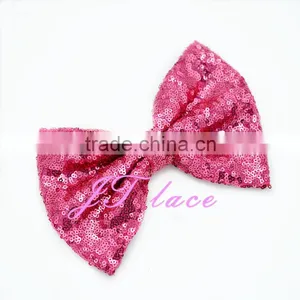 Wholesale Shiny Hair Bow- Sparkle Bow- Denim Hair Bow thumbnail-1