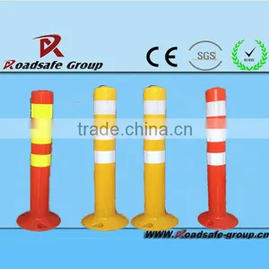 Flexible Spring Type Plastic Warning Sign Bollards / PU Delineator Post Quality Choice thumbnail-1
