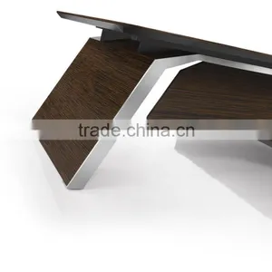 DT-12 Wooden Office Desk Stainless Steel Table Base Office Executive Desk Quality Choice thumbnail-5