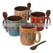 Color Changing Bulk Ceramic Coffee Mug With Spoon thumbnail-1