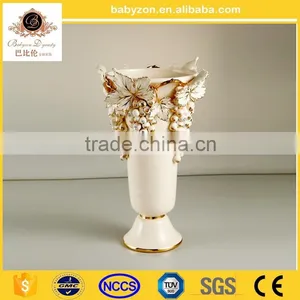 White Flower Chinese Antique Ceramic Vase Home Decor thumbnail-1
