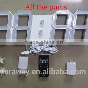 Remote 5" Large Blue Led Wall Clock With Calendar,temperature and Alarm Function thumbnail-3