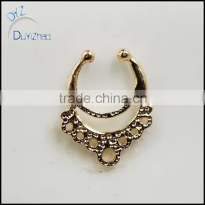 Fashion Fake Septum Clicker Plated Gold Nose Rings Fine Jewelry Quality Choice thumbnail-3