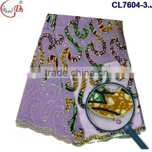 CL7604 Hot Sell African Market Wax Lace Fabric for Women Making Dress,ankara Lace thumbnail-3