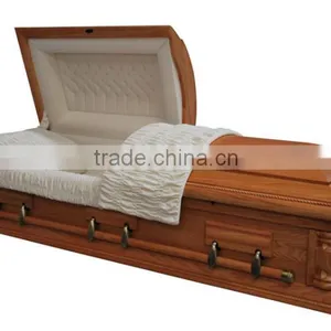 Nantong Millionaire Oak Veneer Caskets With Crepe Interior thumbnail-1