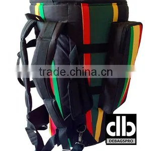 African Djembe Drums Gig Bags Nylon Pro Black Red-Yellow-Green Stripe thumbnail-1