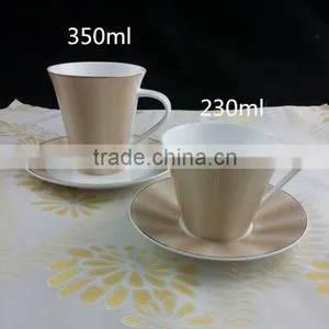 350ml Gloden Color Mug Cup and Saucer thumbnail-5